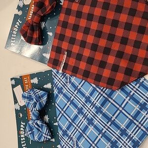 Pet bandana and bow tie set